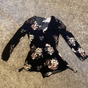 Kendall & Kylie Black floral romper